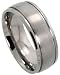 Titanium 5/16″ (8mm) Comfort Fit Wedding Band Ring w/ 2 Grooves Matte Center (Available in Sizes 7 to14)