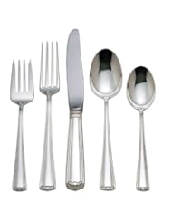 Kitchen: Lunt Embassy Scroll Sterling Silver 5-Piece Place Setting - Lunt