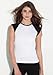 Bella Women's 1x1 Baby Rib Contrast Cap-Sleeve Raglan T-Shirt BEL2020