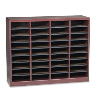 Safco Products E-Z Stor Wood Literature Organizer, 36 Compartments, Mahogany (9321MH)
