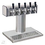 Glastender BT-5-SS Stainless Steel 5-Faucet Tee Tower