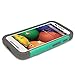 Moto E Case (1st Gen - 2014), MagicMobile Hyrbid Rugged Durable Impact Resistant Shockproof Double Layer Cover [DUAL ARMOR SERIES] Protective Hard Shield Shell and Soft Flexible Silicone Skin [Gray - Turquoise] - Compatible with Moto E (1st Gen) Only