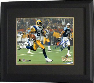 Isaac Bruce signed St. Louis Rams 8x10 Photo GWTD (Super Bowl XXXIV) Custom Framed