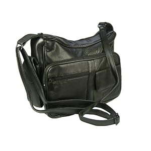 Genuine Leather Handbag with Cell Phone Holder & Many Pockets Choice of Colors