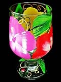 Hibiscus Design - Hand Painted - High Ball - All Purpose Glass - 10.5 oz.