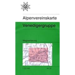 DAV Alpenvereinskarte 36 Venedigergruppe 1 : 25 000 Wegmarkierungen: Topographische Karte