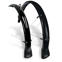 Planet Bike Hardcore Hybrid Front and Rear Bicycle Fender Set with Stainless Steel Hardware & Mud Flaps (45mm Wide)