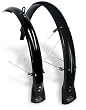 Planet Bike Hardcore Hybrid Front and Rear Bicycle Fender Set with Stainless Steel Hardware & Mud Flaps (45mm Wide)
