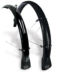 Planet Bike Hardcore Hybrid Front and Rear Bicycle Fender Set with Stainless Steel Hardware & Mud Flaps (45mm Wide)