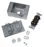 BELL 5839-5 OUTDOOR WEATHERPROOF DOUBLE OUTLET KIT, GREY BOXED