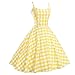 Maggie Tang Women's Plaid Print Cami Dress Vintage Casual Party Dress