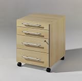 Produkt-Bild: Pharao24 Rollcontainer abschlie&szlig;bar Buche LOGO