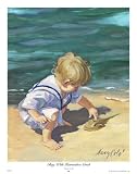 Boy with Horseshoe Crab Art Print by Nancy Cole, 9" x 12"