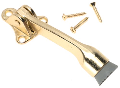 Die Cast Aluminum Foot Door Stops Finish: Bright Brass On Sale