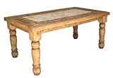 Dining Table with Marble Inlay (Brown) (72.00"W x 31.00"H x 39.00"D)