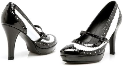 4" Heel Wingtip Mary-Jane by Ellie(BLKW,8)