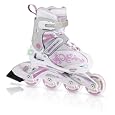 Bladerunner Girl's Phaser Flash 4 Size Expandable Junior Skate with Lights (White)