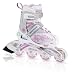 Bladerunner Girl's Phaser Flash 4 Size Expandable Junior Skate with Lights (White)