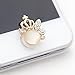 GBSELL 3D Crystal Bling Floral Crown Diamond Home Button Sticker For iPhone iPad (B)