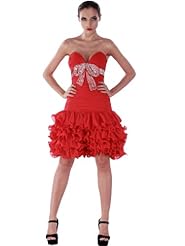 Cocktail Chiffon Fitted  Homecoming Dress  With a Bow(s)