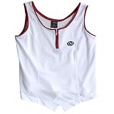 Womens Balle de Match Tie-Breaker Zip Tank-White/Brick