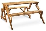 garden and patio furnitures item: Wooden Converting Picnic Table and Bench - 24WD3001