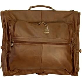 Chestnut Brown Leather Three-suit Garment Bag