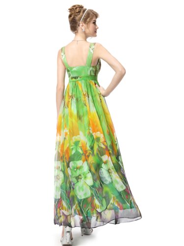 Ever Pretty Empire Line Sexy V-neck Printed Chiffon Formal Dress 09349