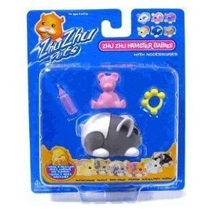 Zhu Zhu Pet Hamster - Muffin - Dark Gray with With Diaper