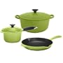 Le Creuset Essential Enameled Cast-Iron 5-Piece Cookware Set, Kiwi
