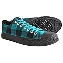 Blue Banana Plaid Print Lace Up Canvas Shoes (Blue)