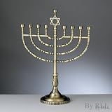 Large Traditional Chanukah Menorah - Antiqued Bronze Finish