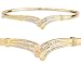10K Yellow Gold Round and Baguette Diamond 1/4cttw Bangle Bracelet