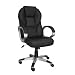Amstyle Matera Drehstuhl / Chefsessel, Leder schwarz