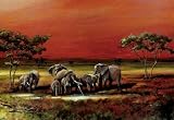 Empire 266378 African Style Elephants - Elefanten Tier Poster ca. 91,5 x 61 cm