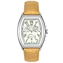 Elini Midsize New Yorker Grand Collection Chronograph Camel Leather Watch #WH12535ABE