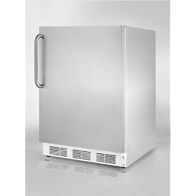 Summit FF6CSSGreen Green Fully Wrapped Stainless Steel Compact Refrigerator with 5.5 Cu Ft and Adjustable Shelves FF6CSS