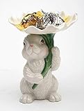 Cosmos 10590 Fine Porcelain Bunny Candy/Candle Holder, 3-3/4-Inch