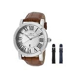 Invicta Mens 13970 Specialty Watch Set Silver Dial Brown Leather Watch with 2 Additional Straps