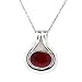 Sterling Silver Framed Red Jasper Inlay Pendant, 18"