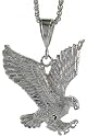 Sterling Silver 2 5/16" (59 mm) Diamond Cut Eagle Pendant
