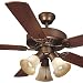 EnergySaving Fan Antique Bronze Finish with Tea Stone Glass 52 Ceili