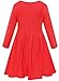 Bonny Billy Girls Long Sleeve Pleated Toddlers Baby Dress with Bow 3-4 Years Red