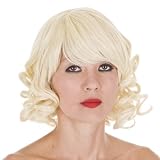 Lady Gaga Bad Romance Wig | Bleach Blonde Tight Curls Wig