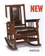 BEAUTIFUL ALL LEATHER DARK OAK FINISH ROCKER