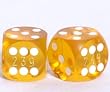 15mm Precision Backgammon Dice, Trans. Yellow, Serial #