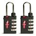 Set of Two 4 Dial Heavy Duty Safeskies TSA Accepted Combination Locks Midnight Black