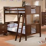 Homelegance Wilmont Twin over Twin Bunk Bed - 2 Free Mattresses! - HME1382