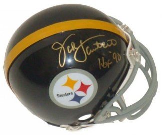 Jack Lambert Autographed/Hand Signed Pittsburgh Steelers Replica Mini Helmet HOF 90- Lambert Hologra
