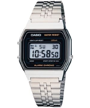 Casio Silvertone Digital Watch  A158W 1  Micro Light  Stopwatch  Alarm  Hourly Signal  Auto Calendar  7 Year Battery